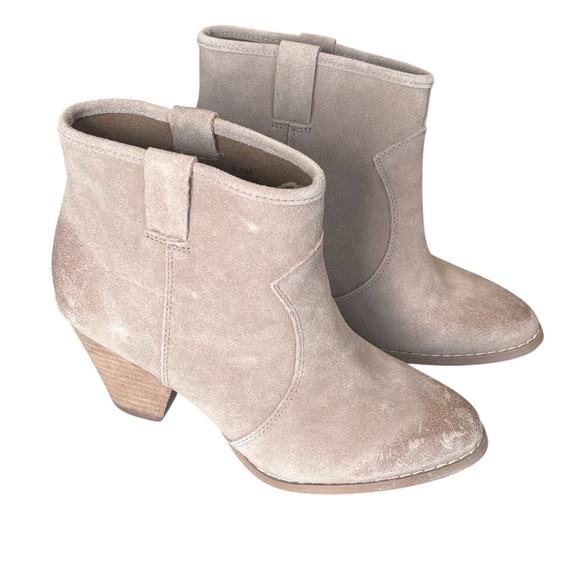 Splendid Shoes - Splendid Eloise Suede Ankle Boots Tan Western Fall Booties Boho Soft Pull-On 6.5